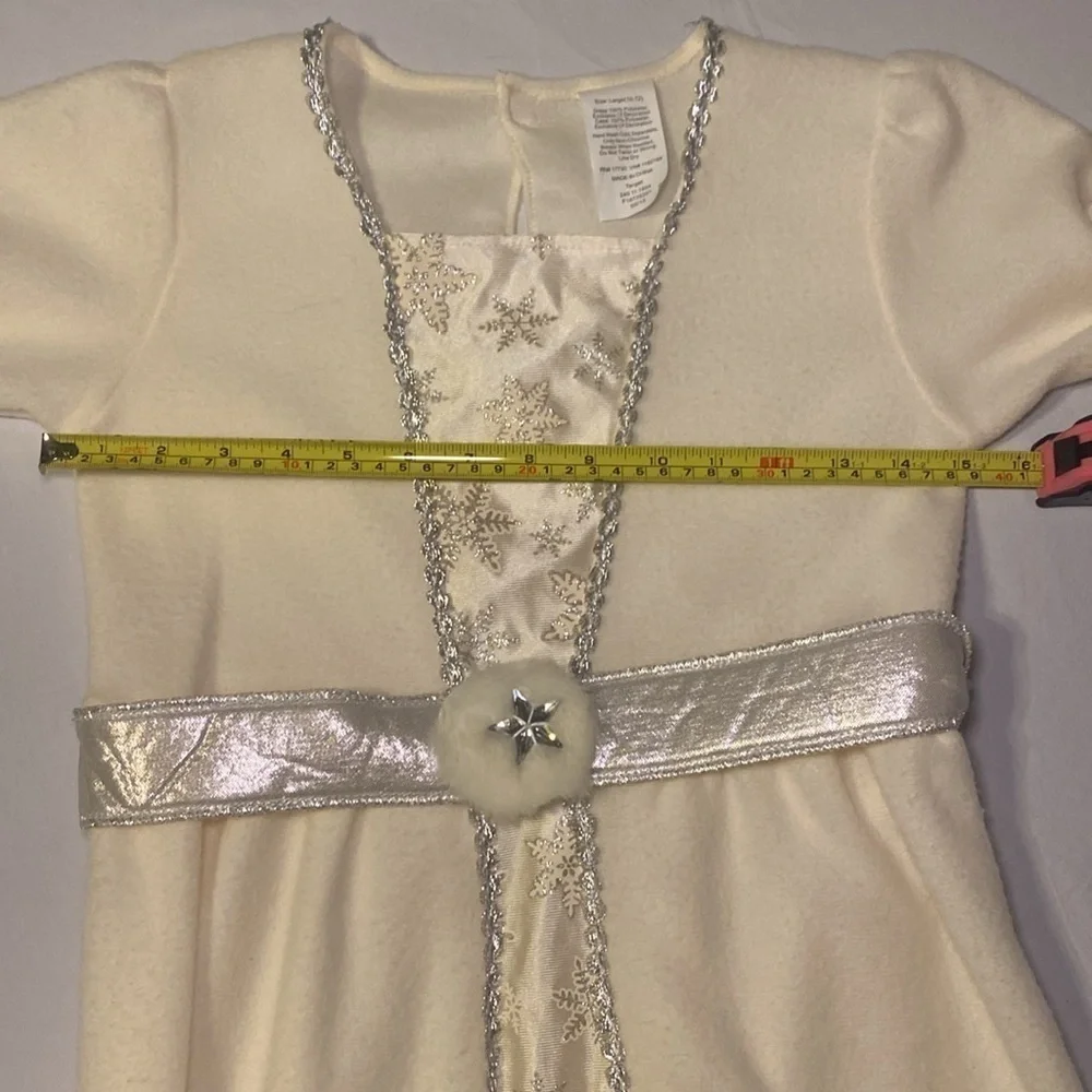 Snow Queen Cream and Silver Kids 2-Piece Costume Size Large 10-12 EUC - Picture 7 of 10